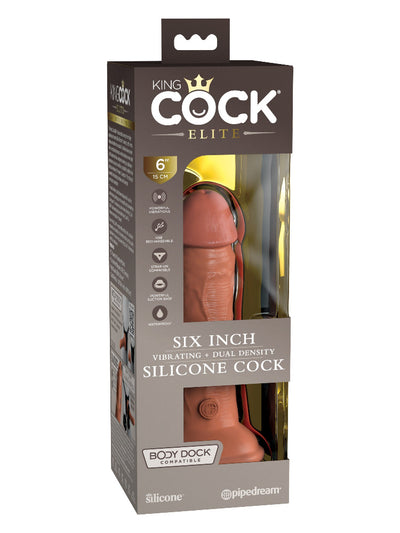 King Cock Elite Dual Density Silicone Cock Dildos Pipedream Products 6 inch Tan 