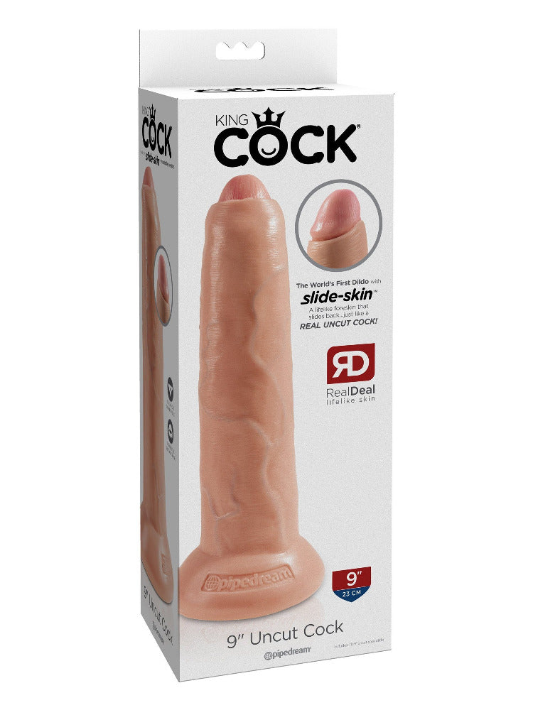 King Cock Uncut Realistic Dildo Dildos Pipedream Products Large Light 