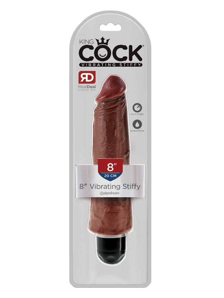 King Cock Vibrating Stiffy Life-Like Dildo Dildos Pipedream Products 8"-Large-Tan