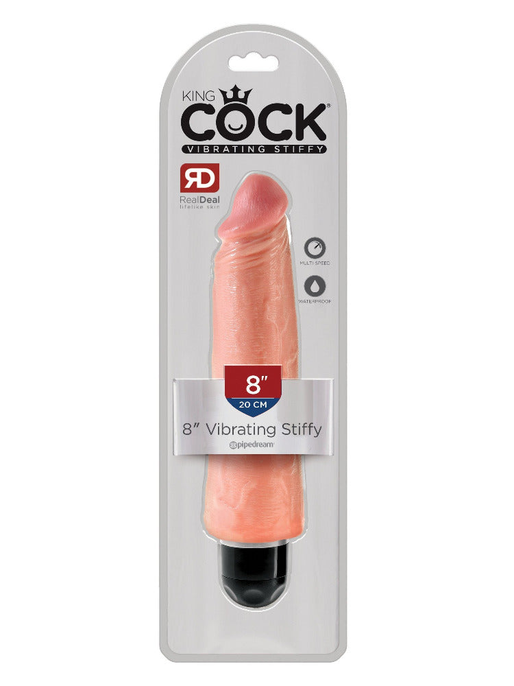 King Cock Vibrating Stiffy Life-Like Dildo Dildos Pipedream Products 8"-Large-Light