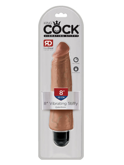 King Cock Vibrating Stiffy Life-Like Dildo Dildos Pipedream Products 8"-Large-Tan