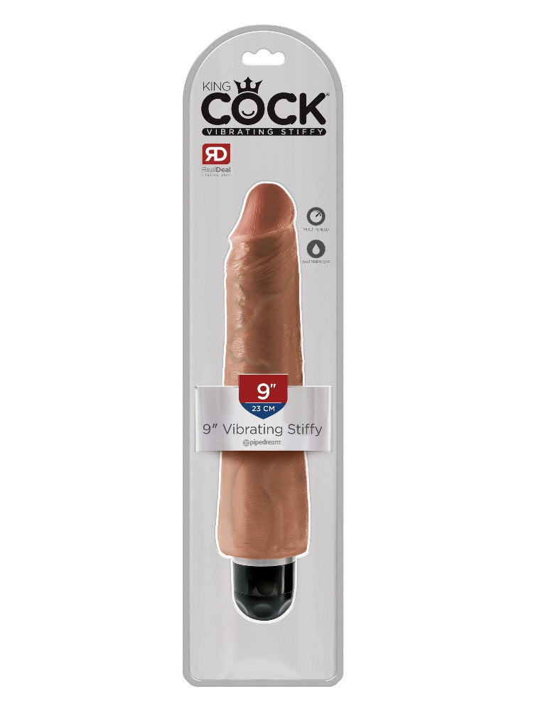King Cock Vibrating Stiffy Life-Like Dildo Dildos Pipedream Products 9"-XLarge-Tan