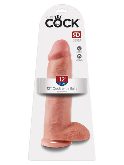 King Cock Realistic Dildo with Balls Dildos Pipedream Products Light 12"
