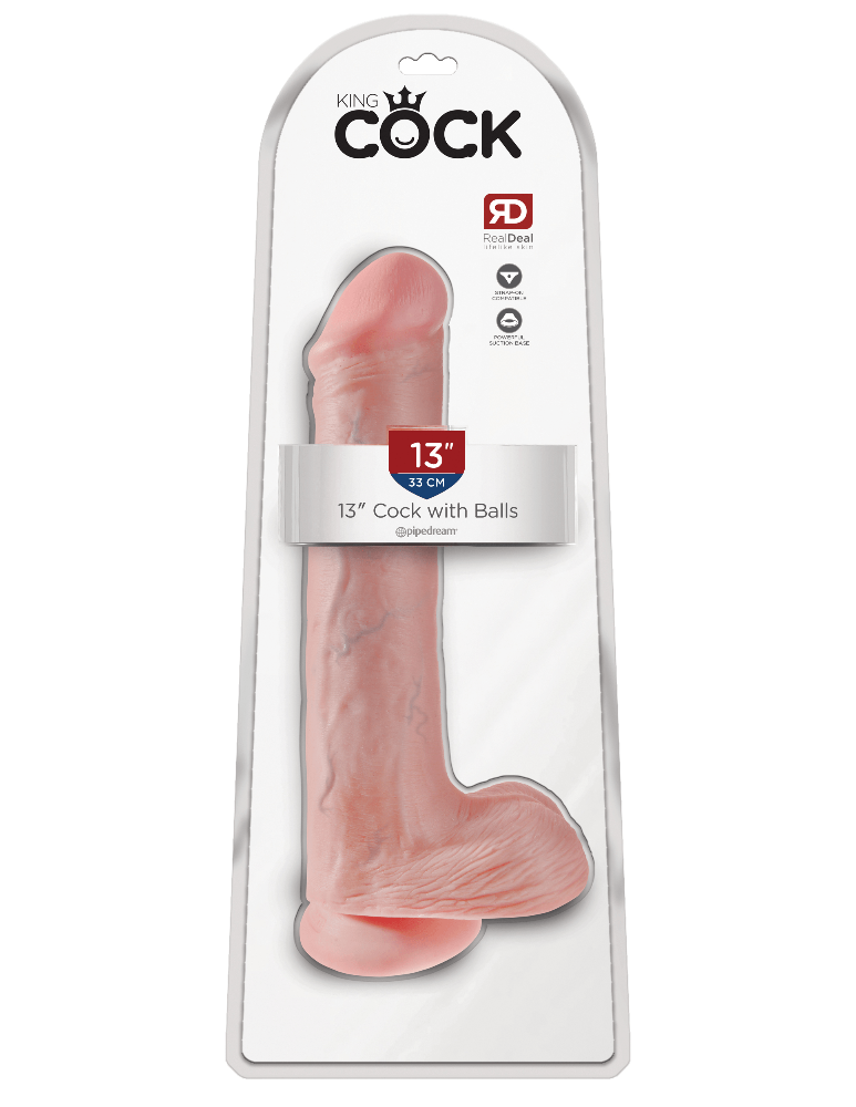 King Cock Realistic Dildo with Balls Dildos Pipedream Products Light 13"