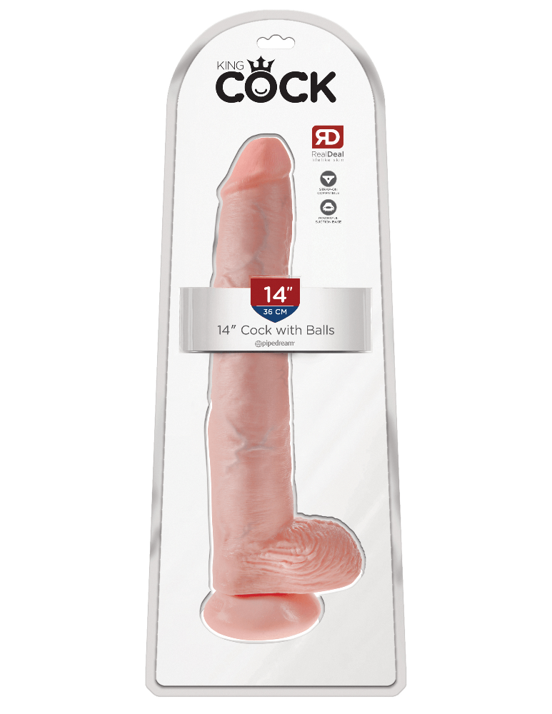 King Cock Realistic Dildo with Balls Dildos Pipedream Products Light 14"
