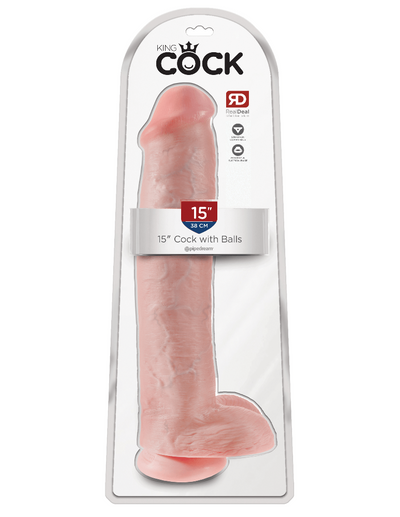 King Cock Realistic Dildo with Balls Dildos Pipedream Products Light 15"