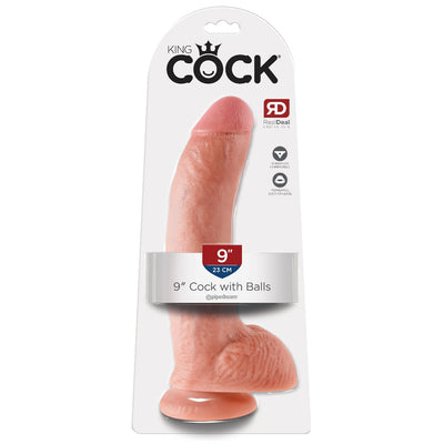 King Cock Realistic Dildo with Balls Dildos Pipedream Products light 9"
