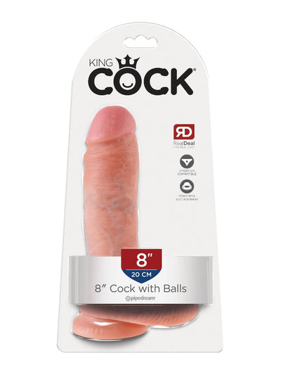 King Cock Realistic Dildo with Balls Dildos Pipedream Products Light 8"