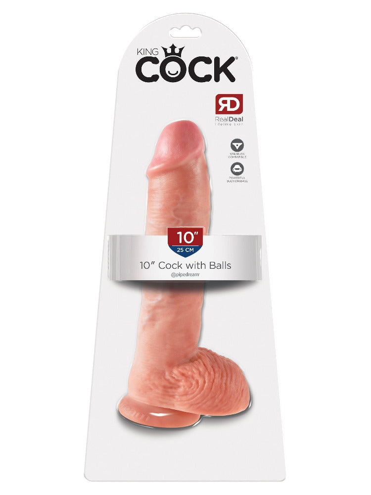 King Cock Realistic Dildo with Balls Dildos Pipedream Products Light 10"