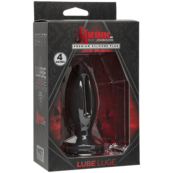 KINK Water Works Lube Luge Butt Plug Anal Toys Doc Johnson Black Small