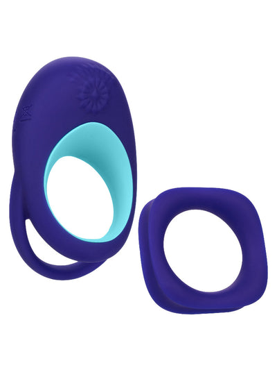 Link Up Alpha Silicone Erection Rings More Toys CalExotics Blue
