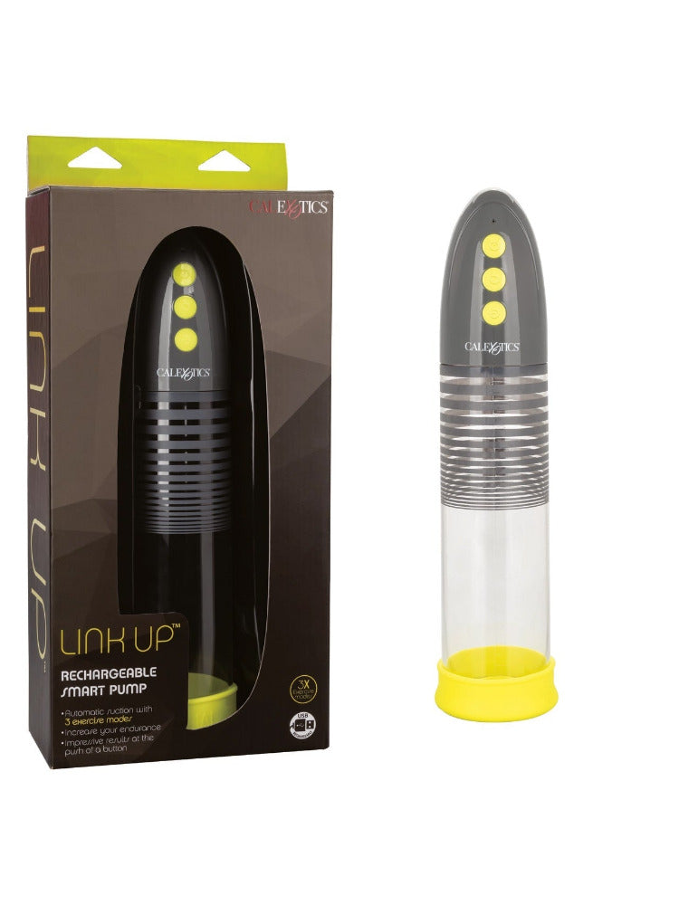Link Up Rechargeable Smart Penis Pump More Toys CalExotics Lime Green