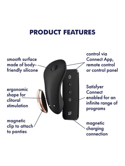 Little Secret Connect App Wearable Vibrator Vibrators Satisfyer Black