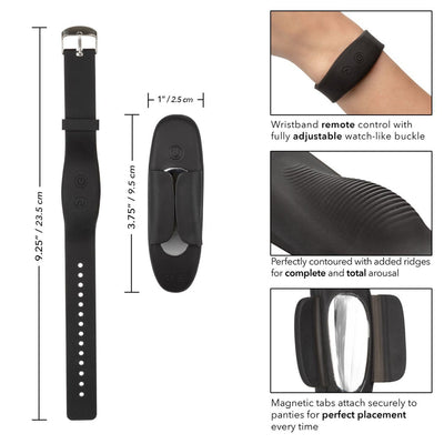 Lock-N-Play Wristband Remote Panty Teaser More Toys California Exotics Novelties Black