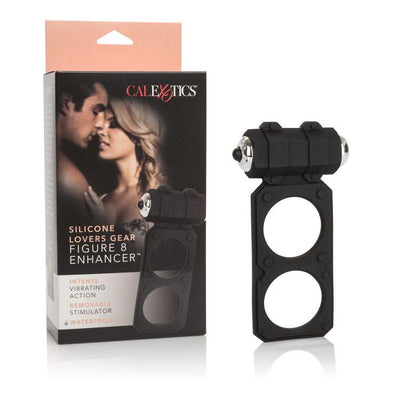 Lovers Gear Figure 8 Vibrating Cock Ring More Toys California Exotic Novelties Black/Silver