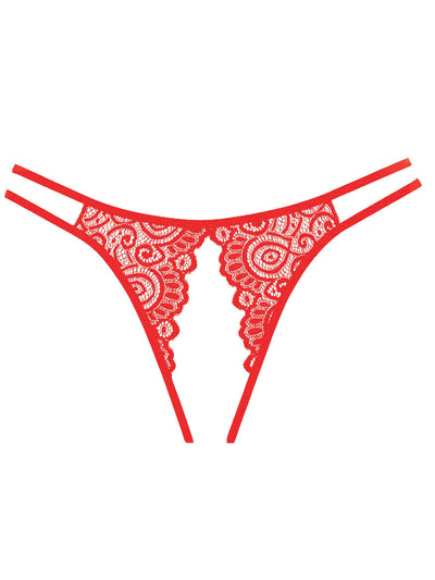Adore Lovestruck Crotchless Lace Panty Lingerie Allure Lingerie Red