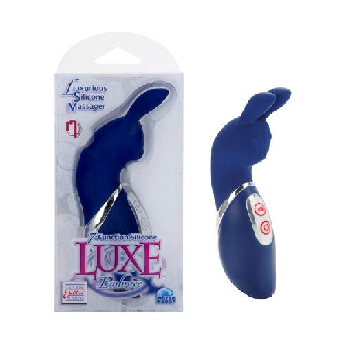 Luxe Embrace Waterproof Rabbit Massager Vibrators CalExotics Blue