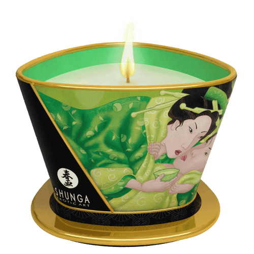 Aromatic Natural Soy-Based Massage Candle Lubes and Massage Shunga 5.7 oz Exotic Green Tea