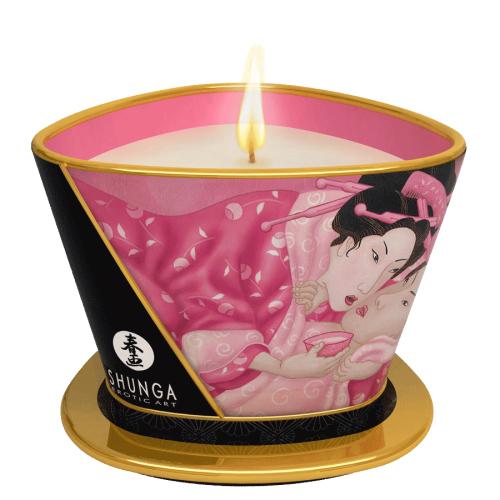 Aromatic Natural Soy-Based Massage Candle Lubes and Massage Shunga 5.7 oz Rose Petals