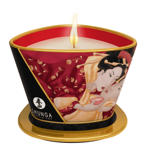 Aromatic Natural Soy-Based Massage Candle Lubes and Massage Shunga 5.7 oz Strawberry Sparkling Wine