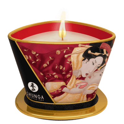 Aromatic Natural Soy-Based Massage Candle Lubes and Massage Shunga 5.7 oz Strawberry Sparkling Wine
