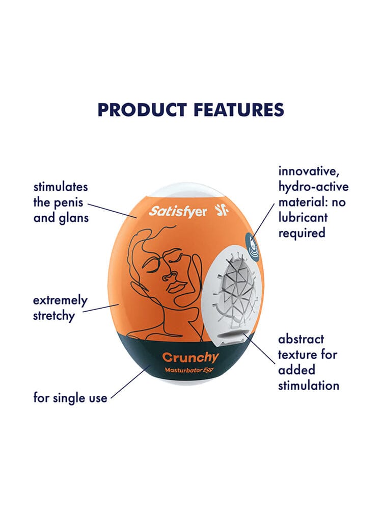 Satisfyer Crunchy Masturbator Egg (Single) Masturbators Satisfyer Orange