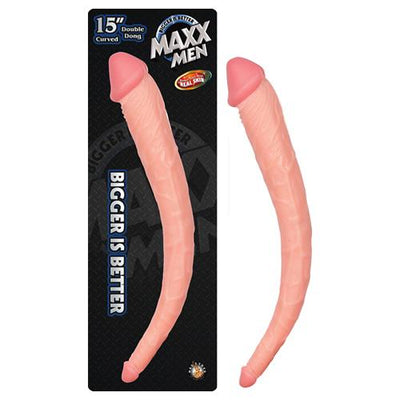 Maxx Men Curved Life-Like Double Dong Dildos NassToys Ivory