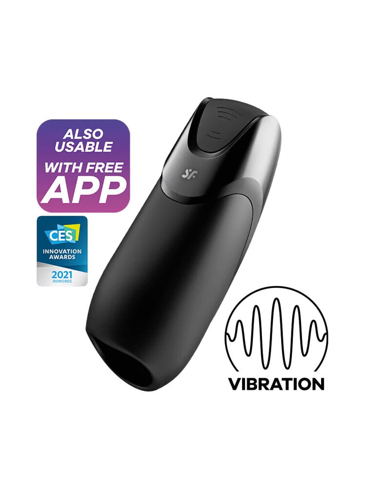 Men Vibration + Connect App Masturbator Masturbators Satisfyer Black