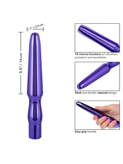 Metallic Vibrating Rechargeable Anal Probe Anal Toys CalExotics Purple