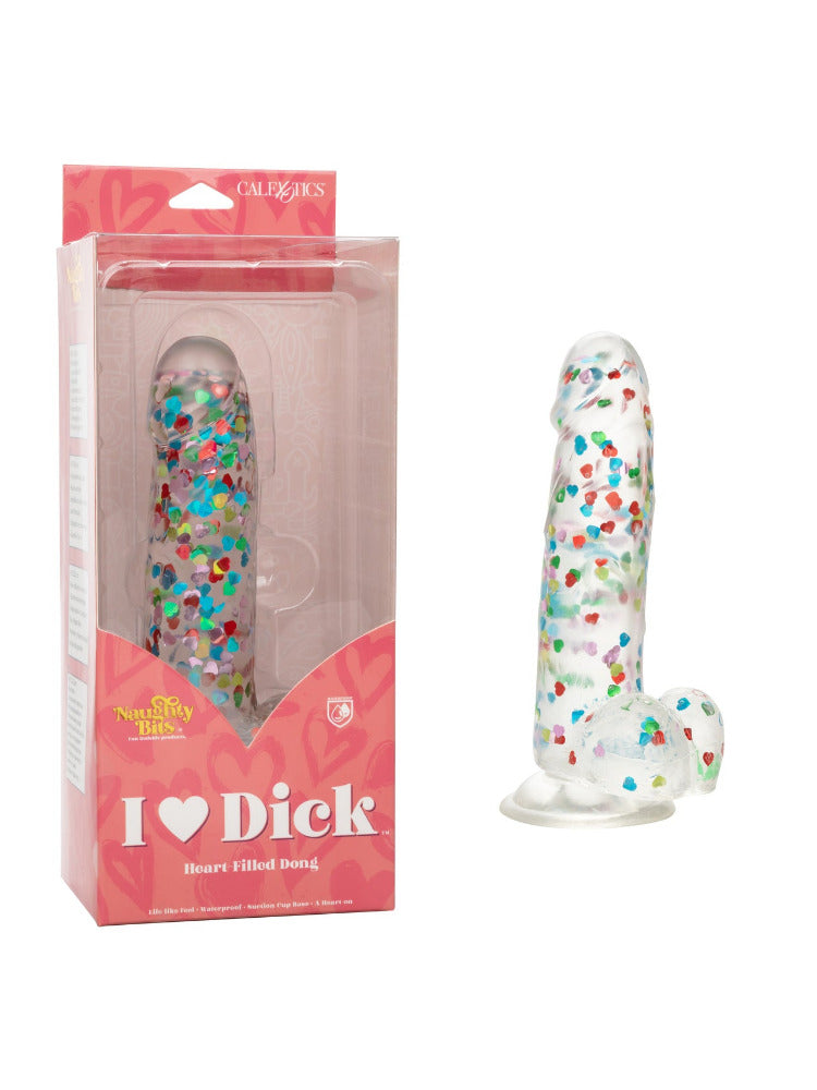 Naughty Bits I Love Dick Heart-Filled Dong Dildos CalExotics 