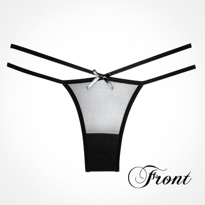 Adore Naughty Vanilla Strappy Mesh Panty Lingerie Allure Lingerie Black 