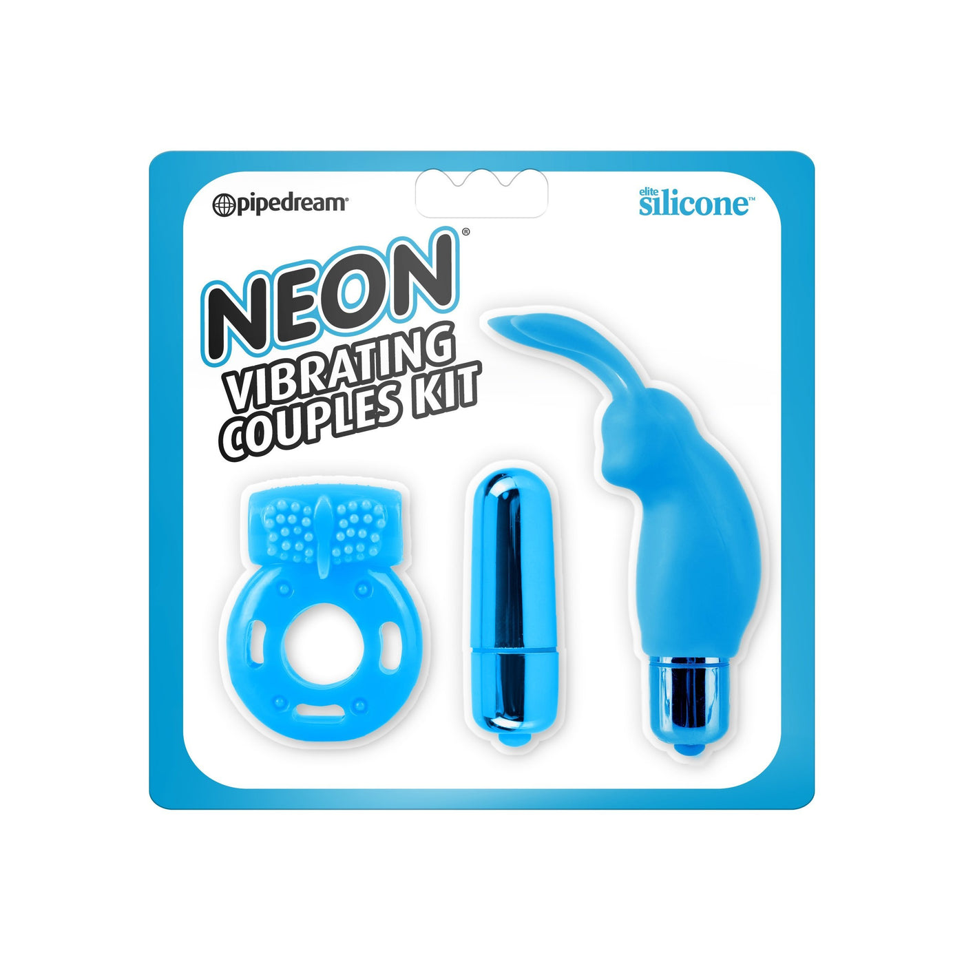 NEON Silicone Elite Vibrating Couples Kit More Toys Pipedream Products Blue