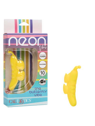 Neon Vibes The Butterfly Finger Teaser Vibe Vibrators CalExotics Yellow