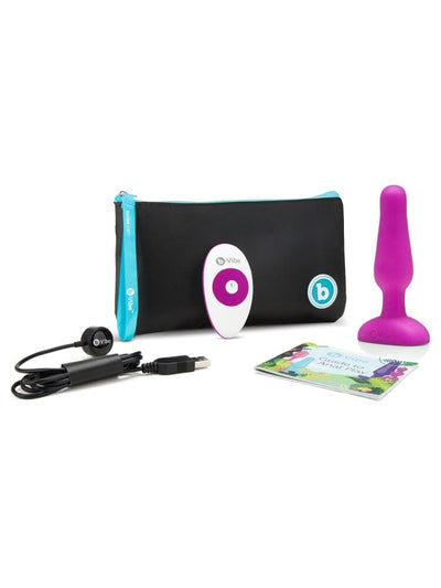 Novice Vibrating Remote Silicone Butt Plug Anal Toys B-Vibe Pink