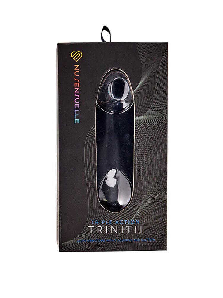 Triple Action Rechargeable Suction Vibrator Vibrators Nu Sensuelle Black/18K Gold