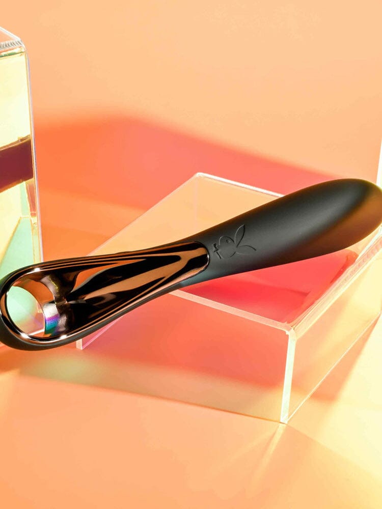 Ollo Lipstick Tip Silicone Petite Vibrator Vibrators Playboy Black/Silver