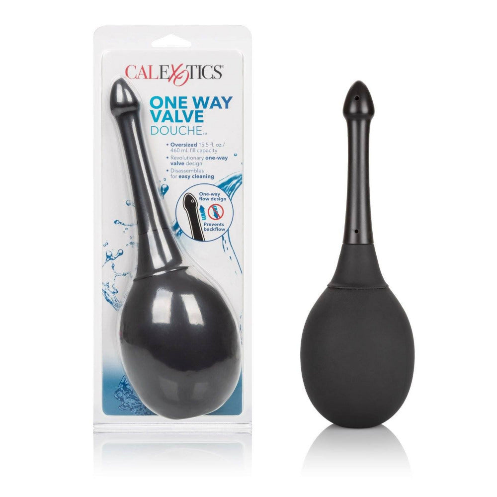 One Way Valve Anal Douche Cleansing System Anal Toys CalExotics Black