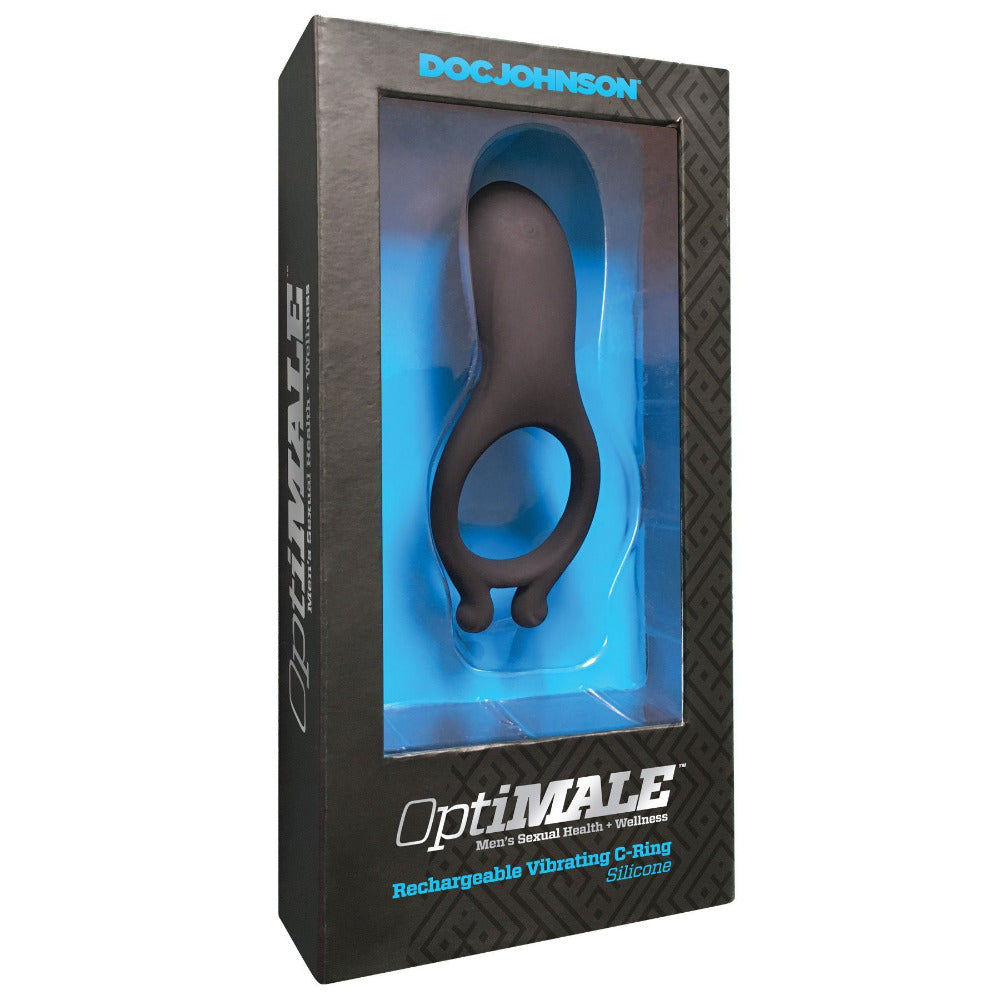 OptiMale Vibrating Rechargeable C-Ring More Toys Doc Johnson Black