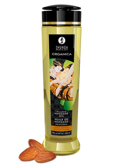Organica All-Natural Kissable Massage Oil Lubes and Massage Shunga 8 oz Almond Sweetness