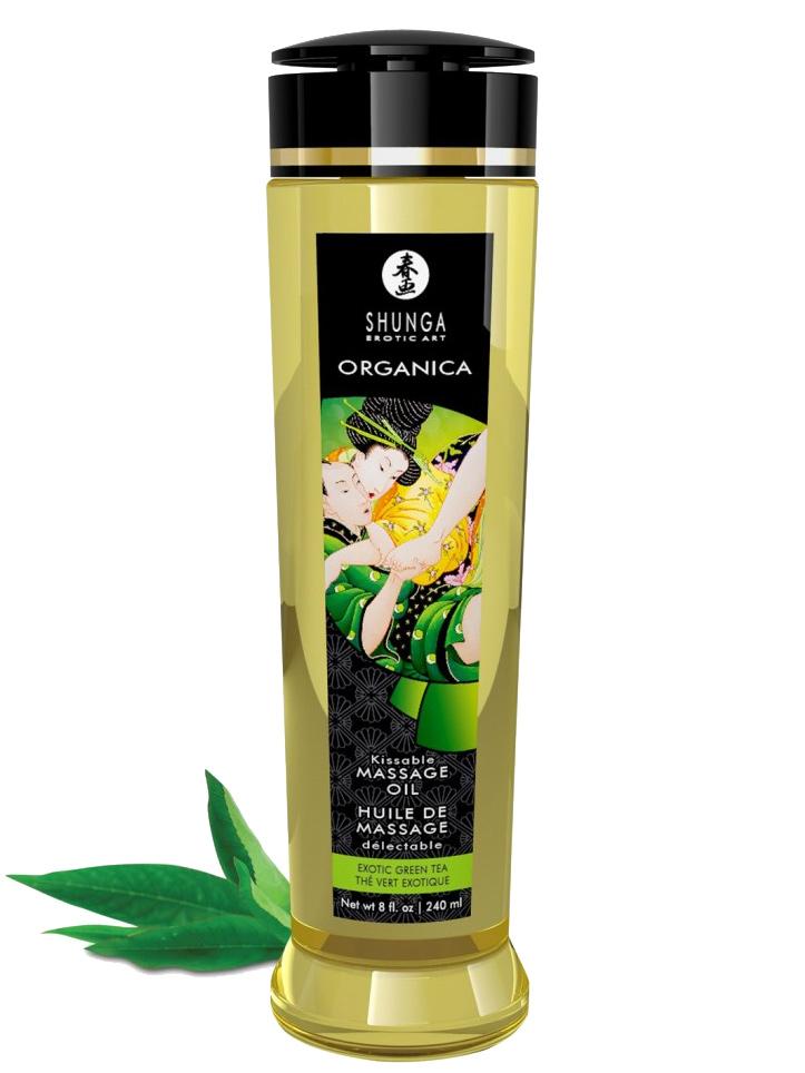Organica All-Natural Kissable Massage Oil Lubes and Massage Shunga 8 oz Exotic Green Tea 