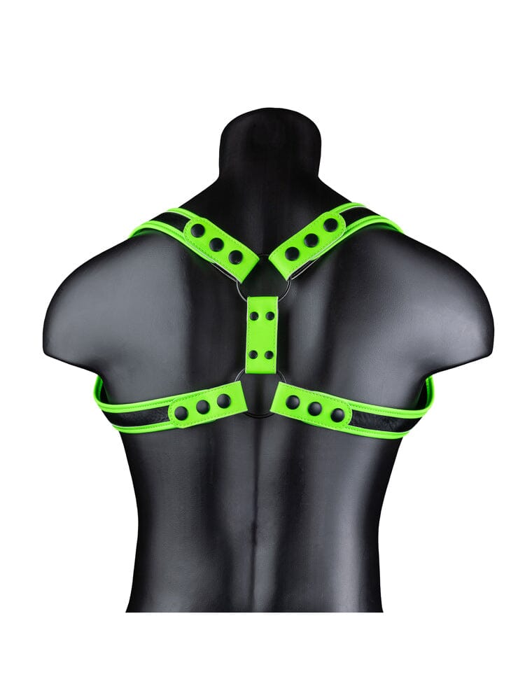 OUCH! Glow In The Dark Sling Harness Bondage & Fetish Shots America Green/Black