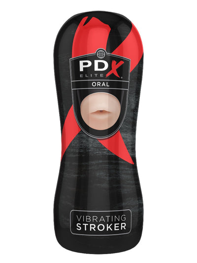 PDX Elite Vibrating Oral Stroker Masturbators Pipedream Products
