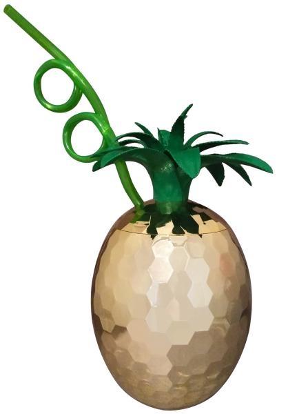 Pineapple Shaped Disco Party Drinking Cup Novelties and Games Kheper Games Gold/Green