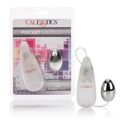 Pocket Exotics Egg Bullet & Remote Vibrators CalExotics Silver 