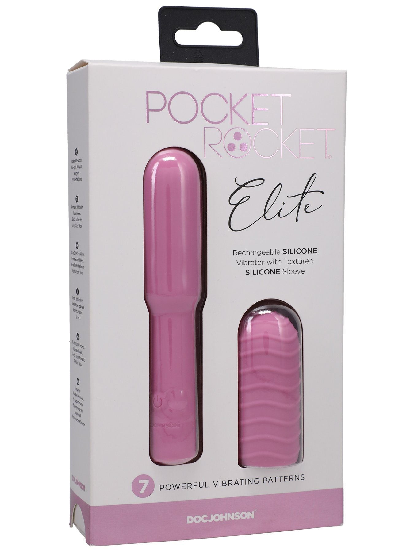 Pocket Rocket Elite Rechargeable Vibrator Vibrators Doc Johnson Pink
