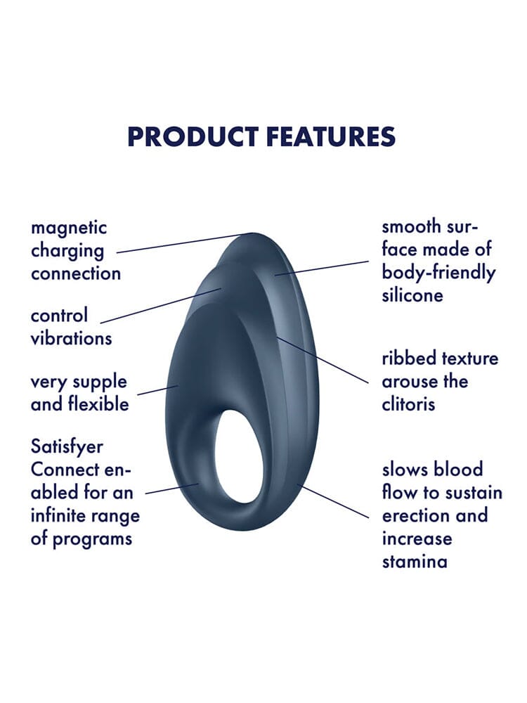 Powerful One Connect App Penis Ring More Toys Satisfyer Blue