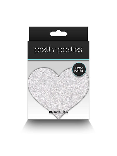 Pretty Pasties Glitter Hearts Nipple Covers Lingerie NS Novelties Red/Silver