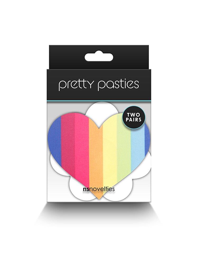 Pretty Pasties 2 Pair Pride Heart & Flower Lingerie NS Novelties Rainbow