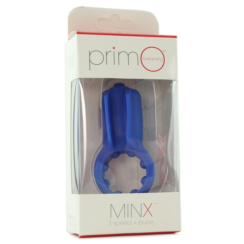 Primo MINX Vibrating Vertical Cock Ring More Toys Screaming O Blue