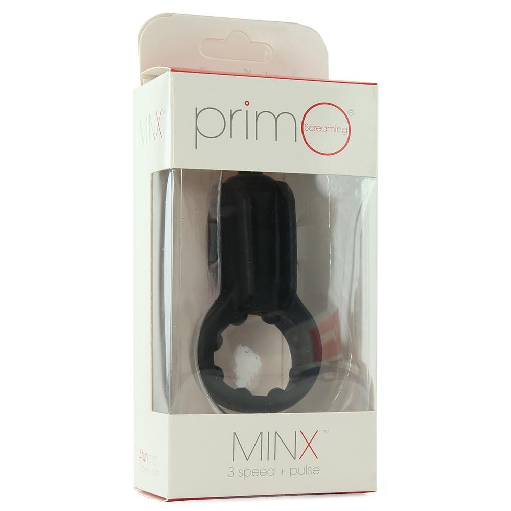 Primo MINX Vibrating Vertical Cock Ring More Toys Screaming O Black